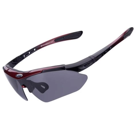 Okulary rowerowe polaryzujące 10001 - ZESTAW czarno-czerwone Okulary rowerowe polaryzujące 10001 - ZESTAW czarno-czerwone