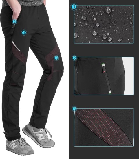 Spodnie sportowe wiatroszczelne Patrol kolarskie rowerowe trekingowe rozmiar XL - czarne Spodnie sportowe wiatroszczelne Patrol kolarskie rowerowe trekingowe rozmiar XL - czarne