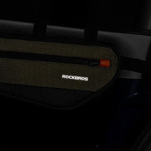 Torba rowerowa na ramę roweru z kieszenią boczną 1.7l - zielono-czarna Torba rowerowa na ramę roweru z kieszenią boczną 1.7l - zielono-czarna