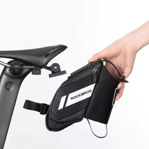 Torba rowerowa pod siodełko z kieszonką na butelkę bidon 1.5l - czarna Torba rowerowa pod siodełko z kieszonką na butelkę bidon 1.5l - czarna
