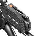 Torba rowerowa wodoodporna mocowana na ramę z plecionką 1l - czarna