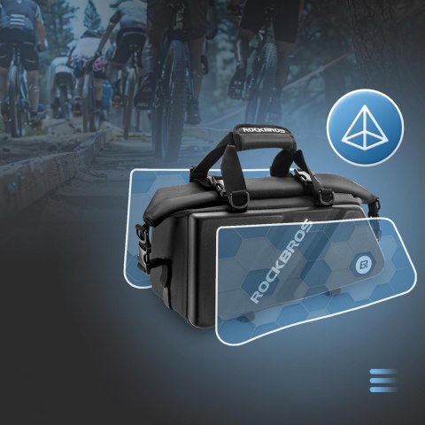 Torba sportowa i rowerowa mocowana na bagażnik 11.6l - czarna Torba sportowa i rowerowa mocowana na bagażnik 11.6l - czarna