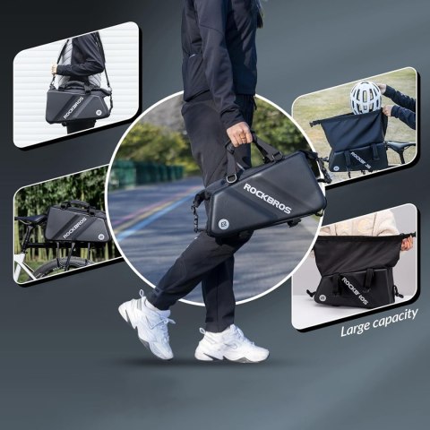 Torba sportowa i rowerowa mocowana na bagażnik 11.6l - czarna Torba sportowa i rowerowa mocowana na bagażnik 11.6l - czarna