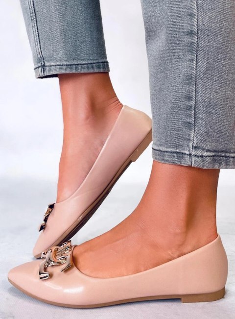 Baleriny eleganckie z klamerką SIMONA KHAKI Baleriny eleganckie z klamerką SIMONA KHAKI