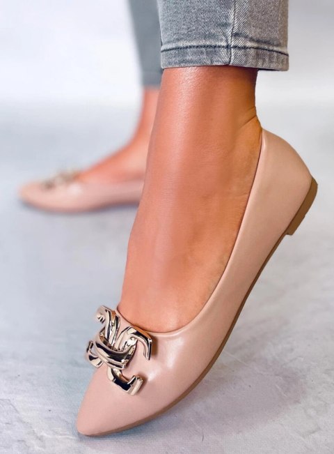Baleriny eleganckie z klamerką SIMONA KHAKI Baleriny eleganckie z klamerką SIMONA KHAKI