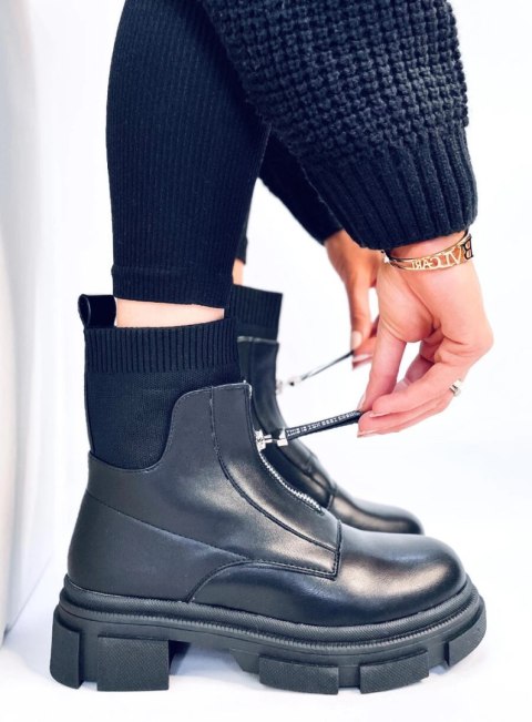 Botki ze skarpetkową cholewką DOLLY BLACK Botki ze skarpetkową cholewką DOLLY BLACK
