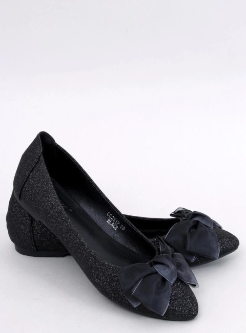 Eleganckie baleriny brokatowe BETZI BLACK Eleganckie baleriny brokatowe BETZI BLACK
