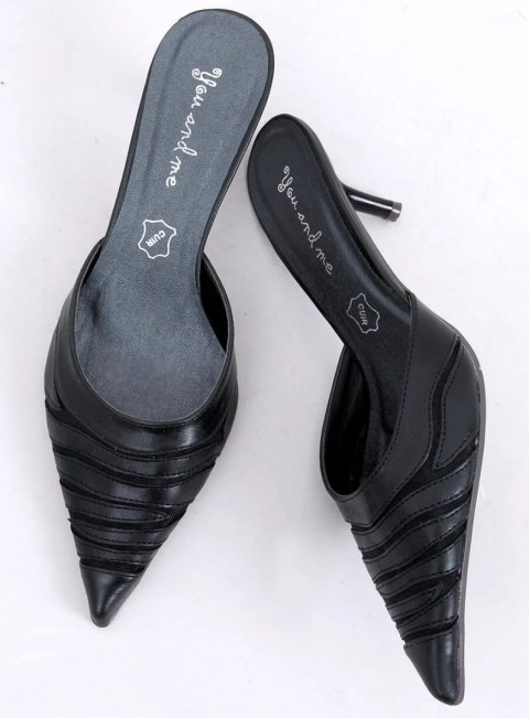 Klapki damskie na szpilce 5129-53 Noir Klapki damskie na szpilce 5129-53 Noir