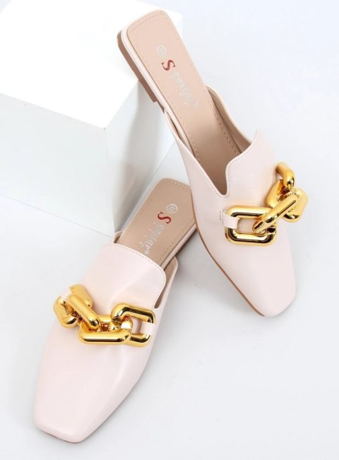 Klapki z łańcuchem FORTUNE BEIGE Klapki z łańcuchem FORTUNE BEIGE