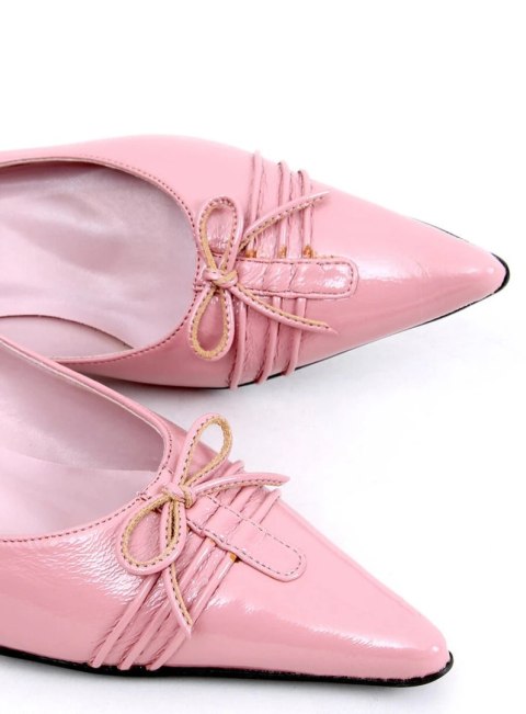 Lakierowane czółenka damskie na obcasie PM2-11 Pink Lakierowane czółenka damskie na obcasie PM2-11 Pink
