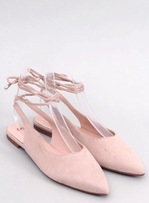 Wiązane baleriny z odkrytą piętą PIRSON BEIGE Wiązane baleriny z odkrytą piętą PIRSON BEIGE