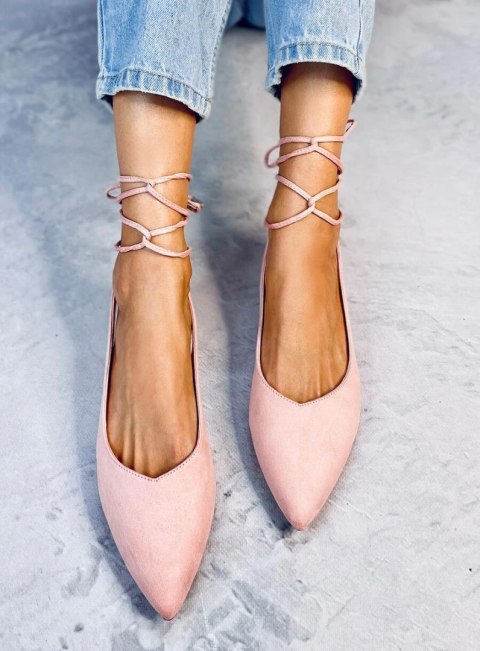 Wiązane baleriny z odkrytą piętą PIRSON PINK Wiązane baleriny z odkrytą piętą PIRSON PINK
