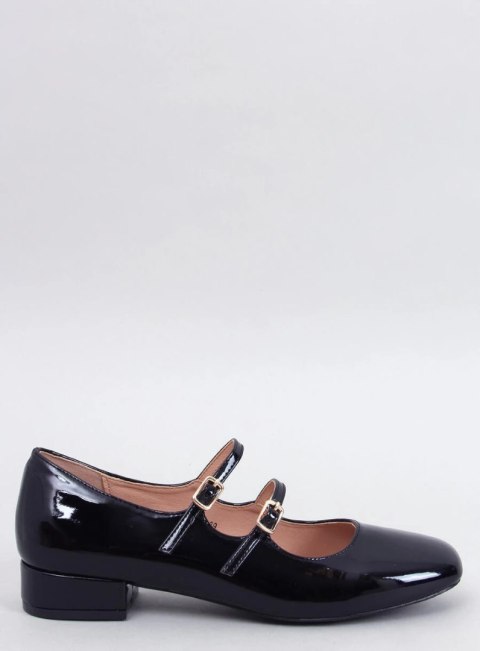 Baleriny na obcasie z paseczkami CORIGAN BLACK Baleriny na obcasie z paseczkami CORIGAN BLACK