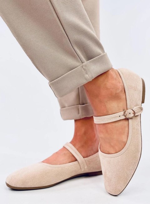 Baleriny w stylu Mary Jane GOLINS BEIGE Baleriny w stylu Mary Jane GOLINS BEIGE