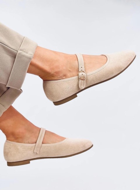 Baleriny w stylu Mary Jane GOLINS BEIGE Baleriny w stylu Mary Jane GOLINS BEIGE