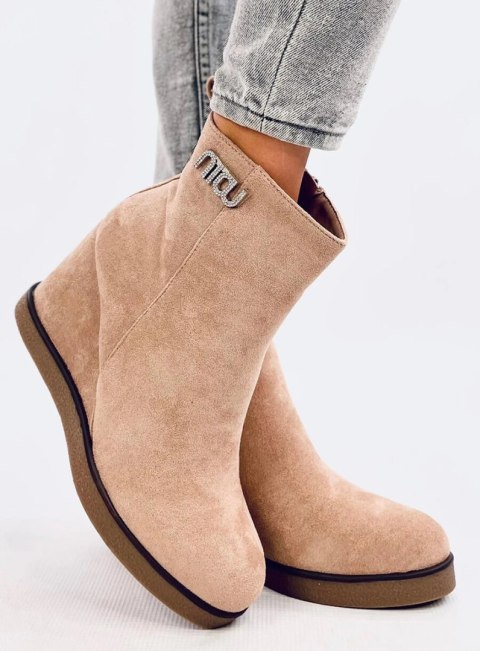 Botki na koturnie ROCHELLE KHAKI Botki na koturnie ROCHELLE KHAKI