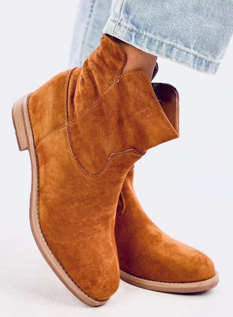 Botki na ukrytym koturnie DEER CAMEL Botki na ukrytym koturnie DEER CAMEL