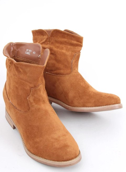Botki na ukrytym koturnie DEER CAMEL Botki na ukrytym koturnie DEER CAMEL