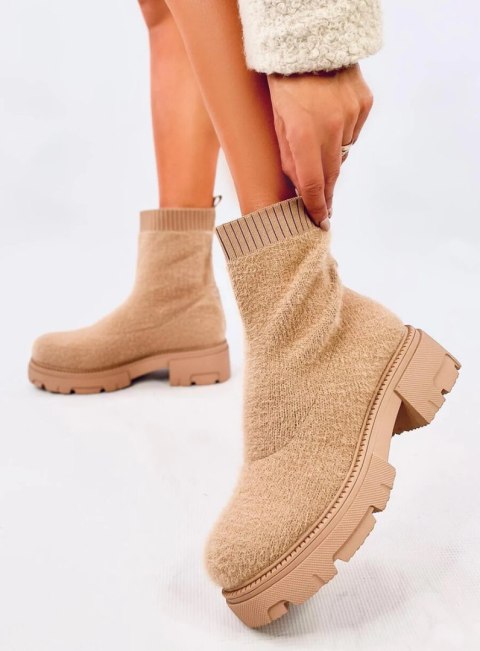 Botki skarpetkowe ROANNA KHAKI Botki skarpetkowe ROANNA KHAKI