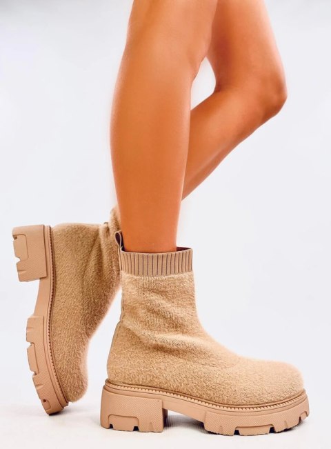 Botki skarpetkowe ROANNA KHAKI Botki skarpetkowe ROANNA KHAKI