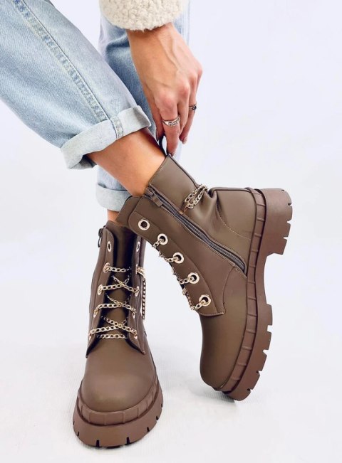 Botki sznurowane LOHAN KHAKI Botki sznurowane LOHAN KHAKI