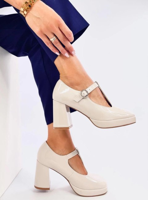 Czółenka na platformie MORETON BEIGE Czółenka na platformie MORETON BEIGE