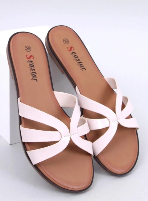Delikatne klapki damskie FABRICES BEIGE Delikatne klapki damskie FABRICES BEIGE