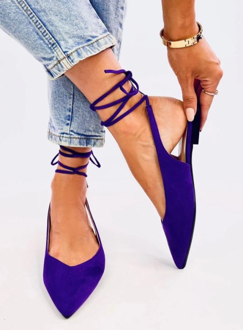 Baleriny bez pięty wiązane DENTONI PURPLE Baleriny bez pięty wiązane DENTONI PURPLE