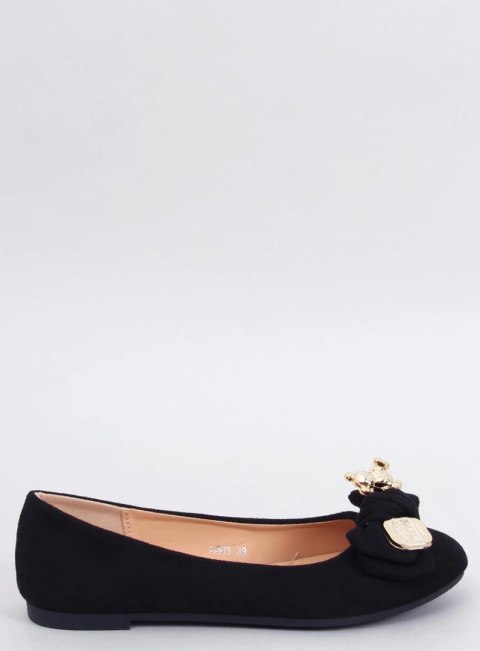Baleriny zamszowe z misiem KELEE BLACK Baleriny zamszowe z misiem KELEE BLACK