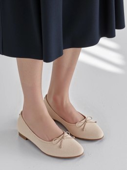 Damskie Baleriny BELLA BEIGE - Uroczy Minimalizm w Uniwersalnym Odcieniu