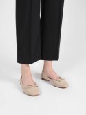 Damskie Baleriny BELLA BEIGE - Uroczy Minimalizm w Uniwersalnym Odcieniu