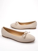 Damskie Baleriny BELLA BEIGE - Uroczy Minimalizm w Uniwersalnym Odcieniu