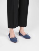 Damskie Baleriny BELLA BLUE - Uroczy Minimalizm w Spokojnym Odcieniu
