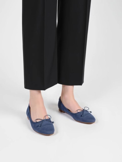 Damskie Baleriny BELLA BLUE - Uroczy Minimalizm w Spokojnym Odcieniu Damskie Baleriny BELLA BLUE - Uroczy Minimalizm w Spokojnym Odcieniu