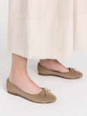 Damskie Baleriny BELLA KHAKI - Naturalny Minimalizm z Wyrafinowanym Akcentem