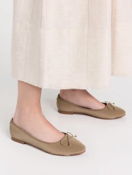 Damskie Baleriny BELLA KHAKI - Naturalny Minimalizm z Wyrafinowanym Akcentem