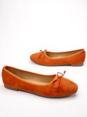 Damskie Baleriny BELLA ORANGE - Uroczy Minimalizm w Energetycznym Odcieniu