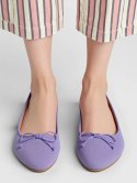 Damskie Baleriny BELLA PURPLE - Uroczy Minimalizm w Wyrazistym Odcieniu