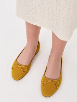 Damskie Baleriny BELLA YELLOW - Uroczy Minimalizm w Intensywnym Odcieniu