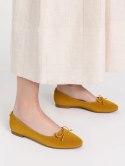 Damskie Baleriny BELLA YELLOW - Uroczy Minimalizm w Intensywnym Odcieniu