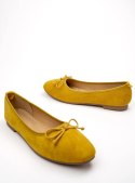 Damskie Baleriny BELLA YELLOW - Uroczy Minimalizm w Intensywnym Odcieniu