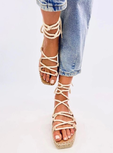Sandałki espadryle wiązane ZAKARIS APRICOT Sandałki espadryle wiązane ZAKARIS APRICOT