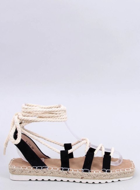 Sandałki espadryle wiązane ZAKARIS BLACK Sandałki espadryle wiązane ZAKARIS BLACK