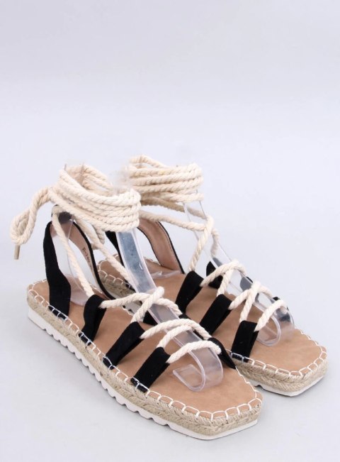 Sandałki espadryle wiązane ZAKARIS BLACK Sandałki espadryle wiązane ZAKARIS BLACK